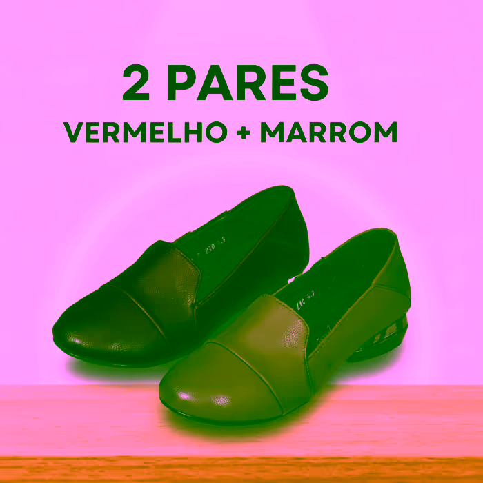 2 pares — marrom + vermelho