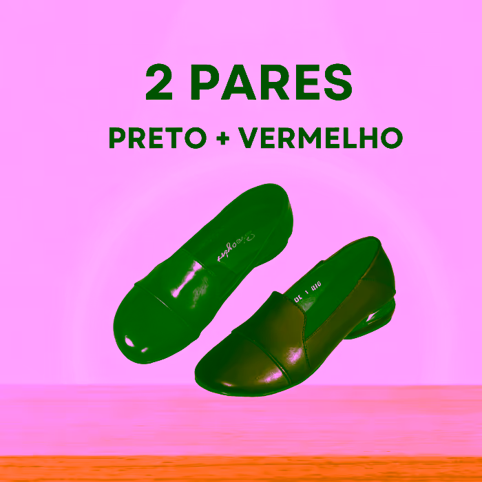 2 pares — preto + vermelho